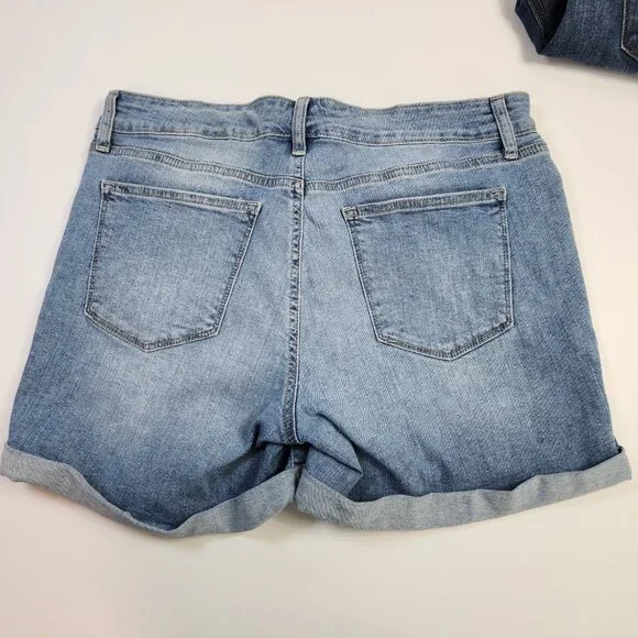 New Directions BUNDLE of 2 Pairs of Shorts Denim Roll Cuff Size 14 - Picture 7 of 14